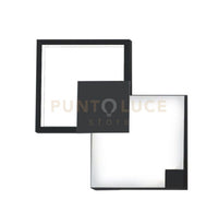 MEDEA-64 N Lampada da parete 64cm led struttura nera in metallo diffusore acrilico satinato, 72W, 3000K, 4680L