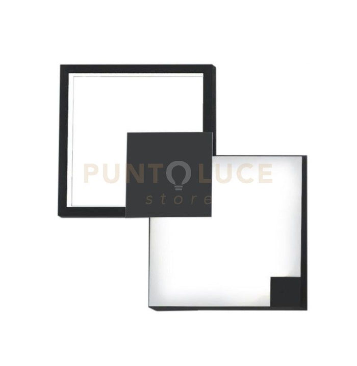 MEDEA-64 N Lampada da parete 64cm led struttura nera in metallo diffusore acrilico satinato, 72W, 3000K, 4680L