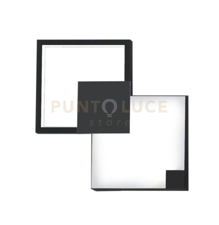 MEDEA-64 N Lampada da parete 64cm led struttura nera in metallo diffusore acrilico satinato, 72W, 3000K, 4680L