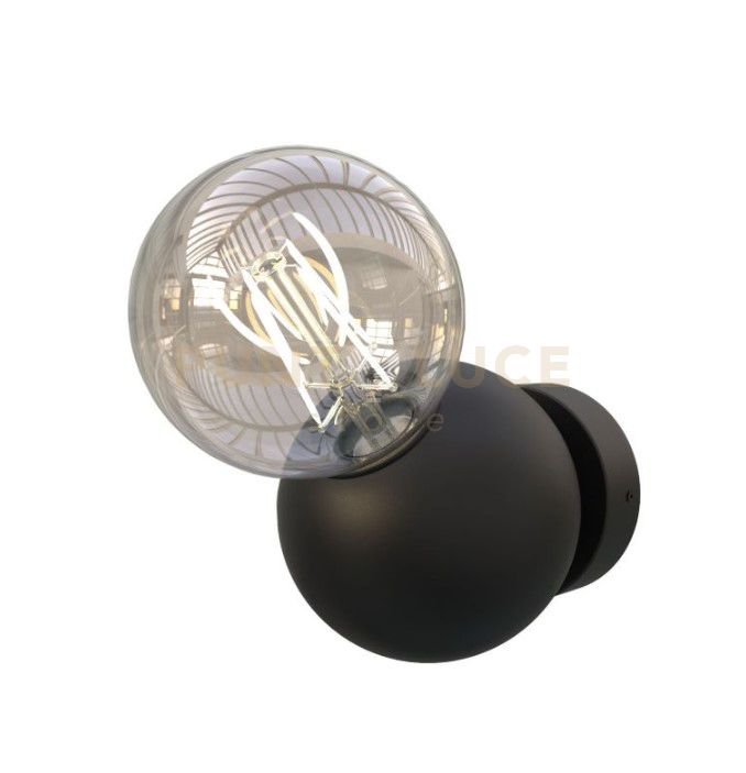 MELINA-A N Applique da parete nero opaco attacco E27 struttura bianco opaco diametro 13cm