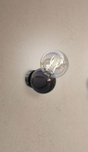 MELINA-A NP  Applique da parete nero perla attacco E27 struttura bianco opaco diametro 13cm