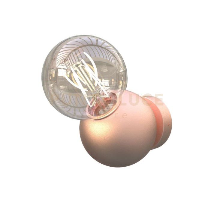 MELINA-A RS Applique da parete rame spazzolato attacco E27 struttura bianco opaco diametro 13cm