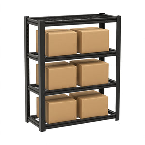 Mesh 150 - Scaffale in Metallo 150x100x50 cm con 4 Ripiani in Reticolato Portata 1365Kg Nero