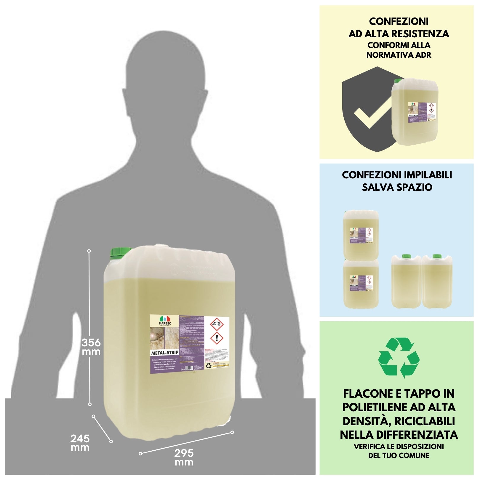 Detergente sgrassante professionale METAL-STRIP   20LT