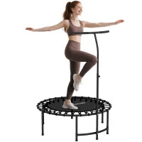 Trampolino fitness, con impugnatura regolabile su 5 livelli, Nero