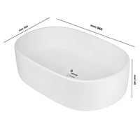 Lavabo da appoggio ceramica bianco ovale arredo bagno lavandino 56x35x14 cm *** finitura- opaco, confezione 1