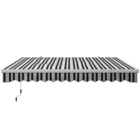 Tenda Parasole per Esterno Estensibile in Alluminio e Poliestere con Manovella, 395x245 cm, Blu e Bianca