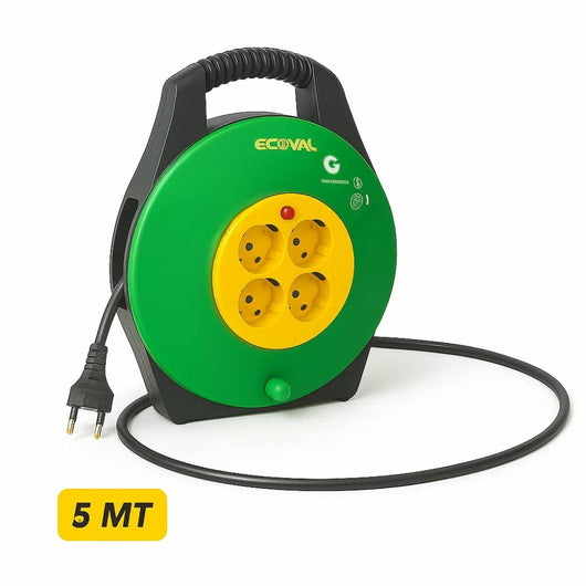 Avvolgicavo ecova 32116 5 metri con 4 prese universali