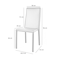 Set 2 sedie impilabili Julia Tommychairs, struttura in acciaio imbottita e rivestita in finta pelle colore grigio scuro