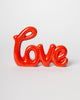 Love Red Corsivo  Scritta Decorativa in Ceramica