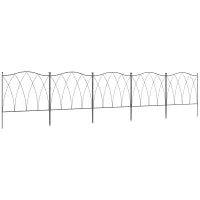 Recinzione Esterna a 5 Pannelli in Metallo con Lacci, 305x62 cm, Nera