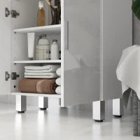 kleankin Mobile Bagno con 2 Cassetti e Armadietto con Ripiano Regolabile, in Legno, 60x30x93 cm, Bianco