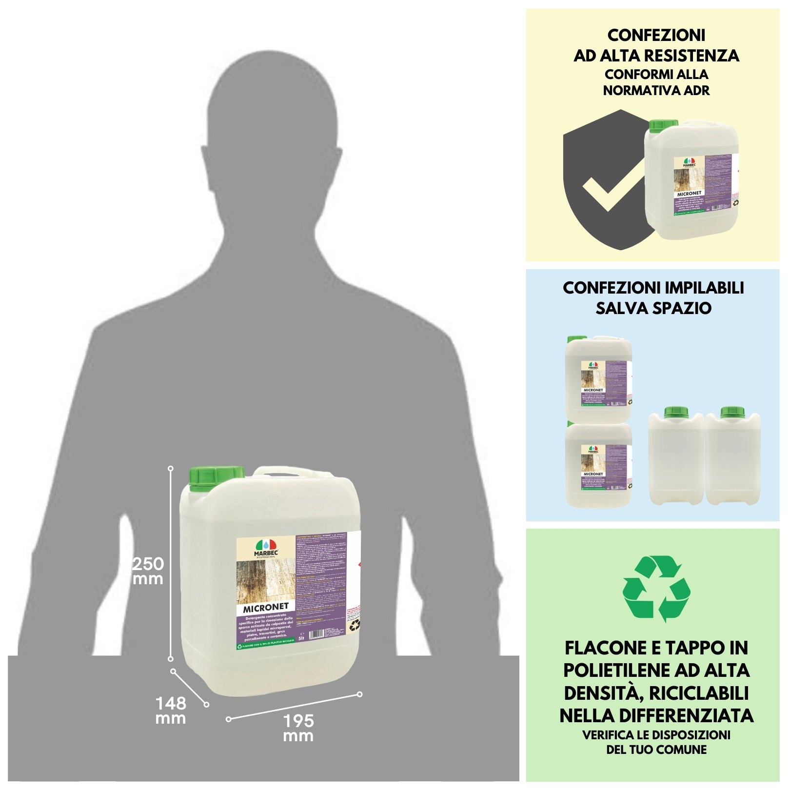 Detergente per gres porcellanato e pietre MICRONET   5LT