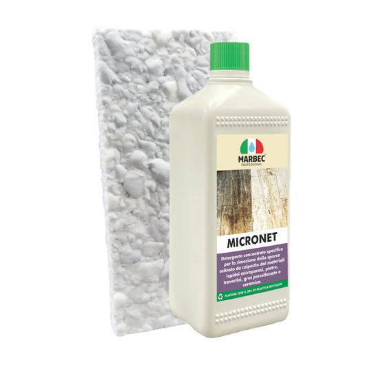 Detergente per gres porcellanato e pietre MICRONET   1LT + Tampone in Melamina