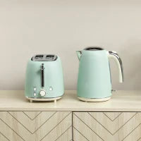 Set bollitore in acciaio inox da 1,7 L e Tostapane a 2 fette, Verde