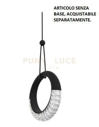 MILEY-CO N Sospensione 1 luce senza base a led 12W anello luminoso diffusore acrilico colore nero dimmerabile SDD 2800 - 5000K