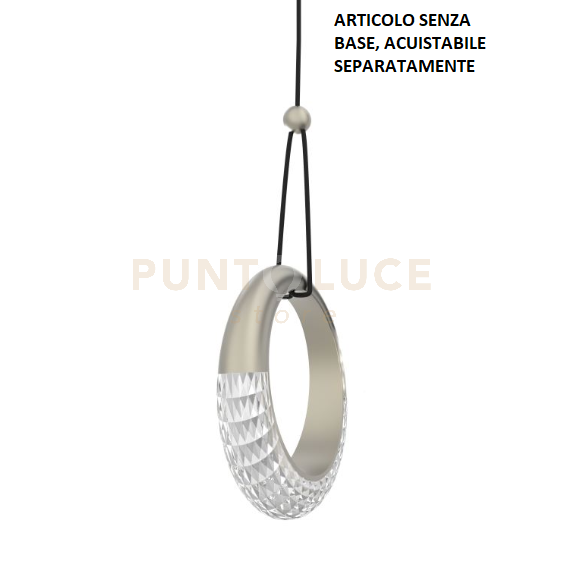 MILEY-CO P  Sospensione 1 luce senza base a led 12W  anello luminoso diffusore acrilico colore platino dimmerabile SDD 2800 - 5000K