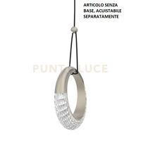 MILEY-CO P  Sospensione 1 luce senza base a led 12W  anello luminoso diffusore acrilico colore platino dimmerabile SDD 2800 - 5000K