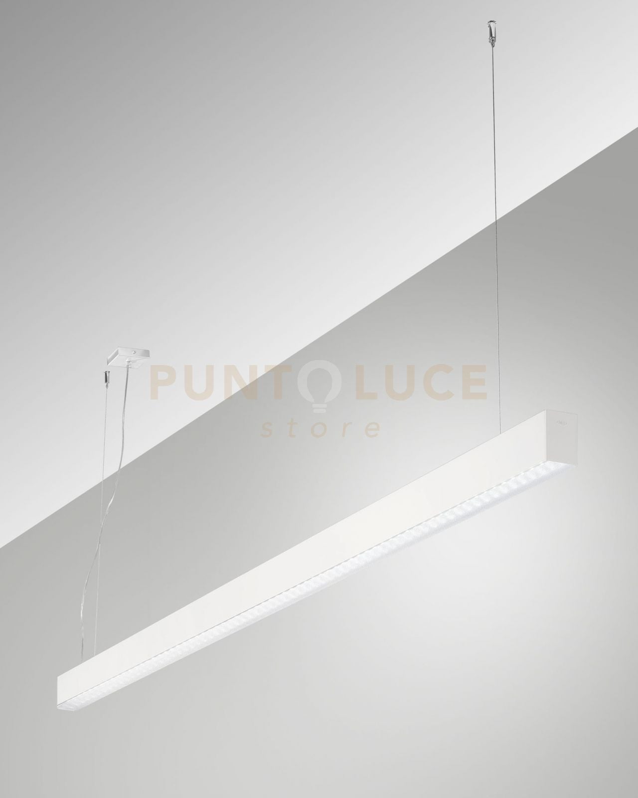 MILLET SOSPENSIONE BIANCA  3000K 3380LM 23W PRISMATIC DIMMERABILE DALI IP40 100CM