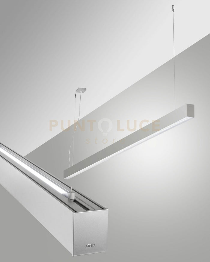 MILLET SOSPENSIONE DOPPIA EMISSIONE ALLUMINIO A LED 3000K 3380+1290LM 23W- 15W PRISMATIC DIMMERABILE DALI IP40 MT
