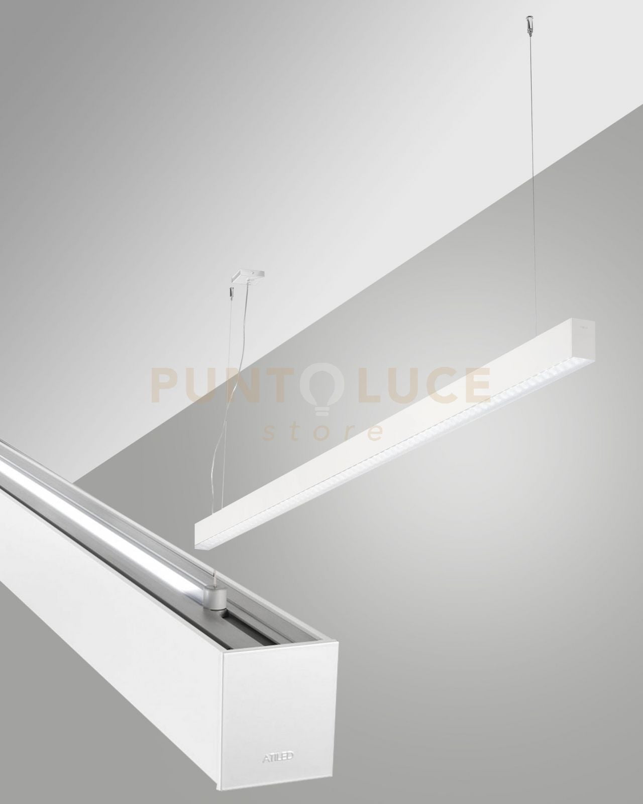 MILLET SOSPENSIONE DOPPIA EMISSIONE BIANCA A LED 4000K 3580+1440LM 23W- 15W PRISMATIC DIMMERABILE DALI IP40 MT