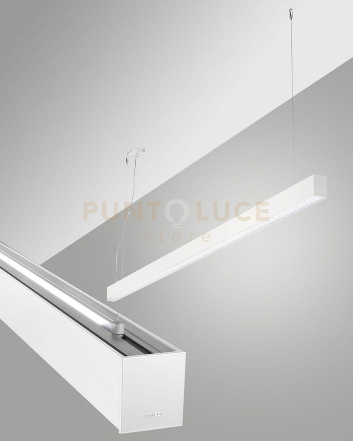 MILLET SOSPENSIONE DOPPIA EMISSIONE BIANCA A LED 4000K 3580+1440LM 23W- 15W PRISMATIC DIMMERABILE DALI IP40 MT
