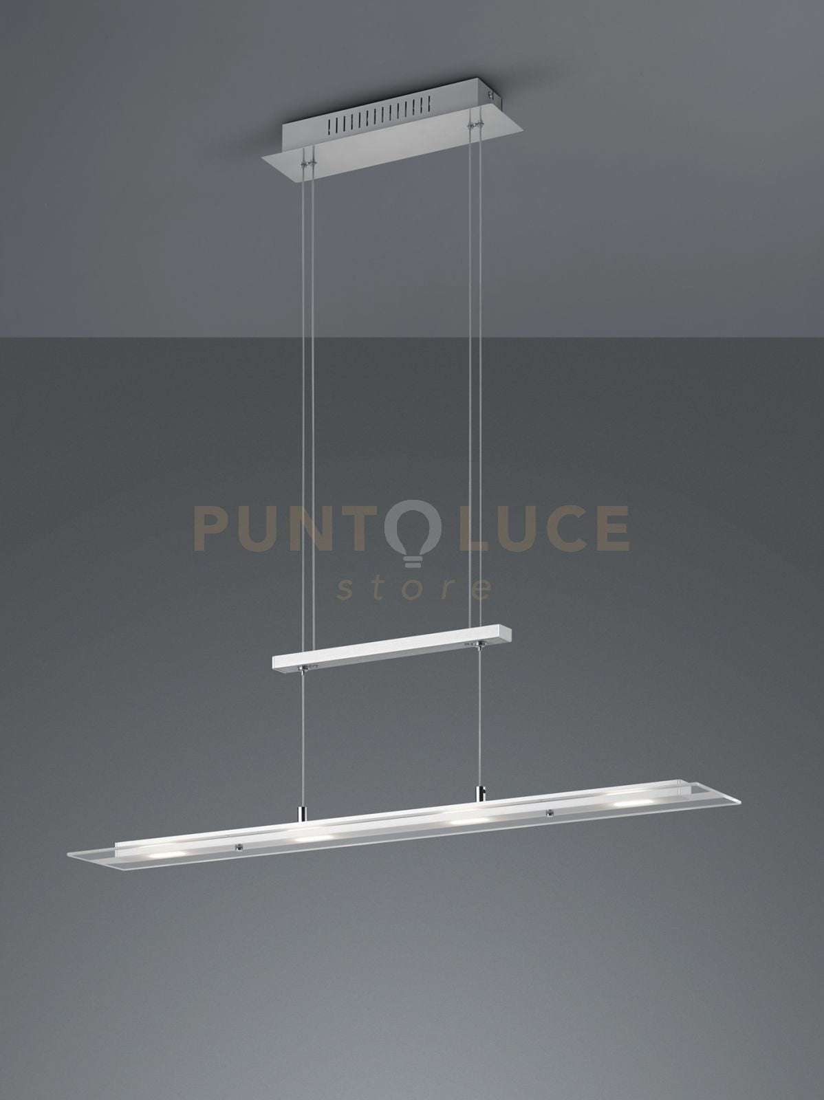 MILOS SOSPENSIONE LED 20W 2200lm, 3000K RETTANGOLARE ACCIAIO L. 80CM