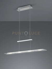 MILOS SOSPENSIONE LED 20W 2200lm, 3000K RETTANGOLARE ACCIAIO L. 80CM