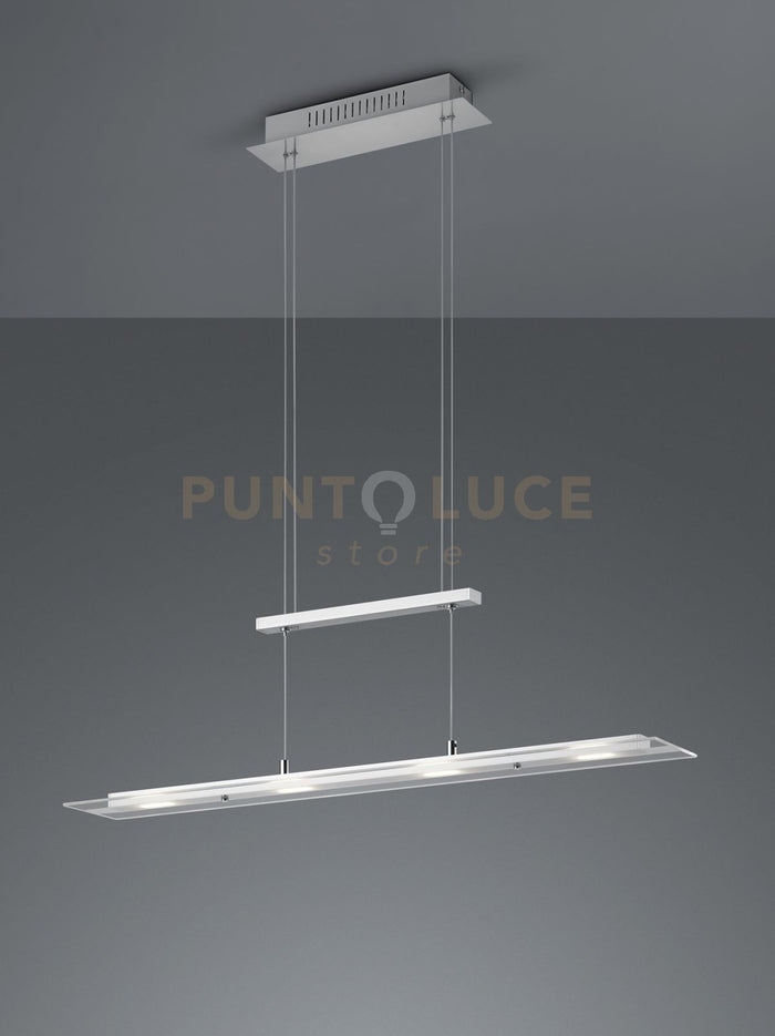 MILOS SOSPENSIONE LED 20W 2200lm, 3000K RETTANGOLARE ACCIAIO L. 80CM