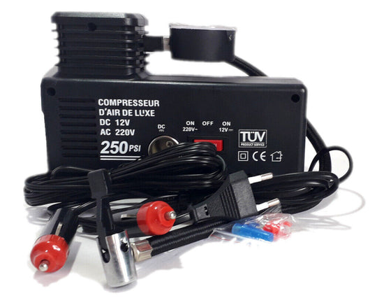 MINI COMPRESSORE PORTATILE CANOTTI AUTO 12V 220V AUTO BICI MOTO 250PSI