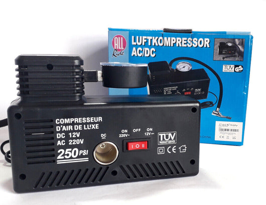 MINI COMPRESSORE PORTATILE CANOTTI AUTO 12V 220V AUTO BICI MOTO 250PSI