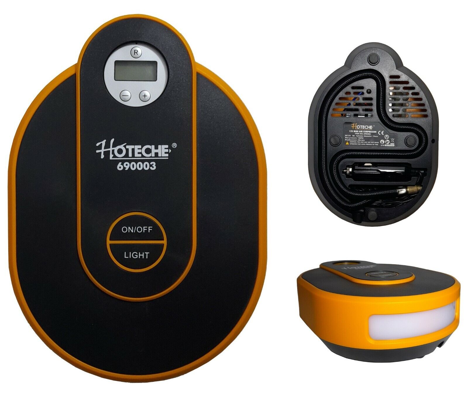 MINI COMPRESSORE PORTATILE CANOTTI AUTO 12V BICI MOTO 100PSI CON TORCIA M.690003