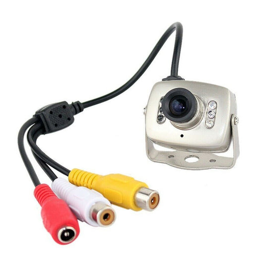 MINI MICRO TELECAMERA CAMERA A COLORI 6 LED IR AUDIO VIDEO MICROFONO STAFFA 208C