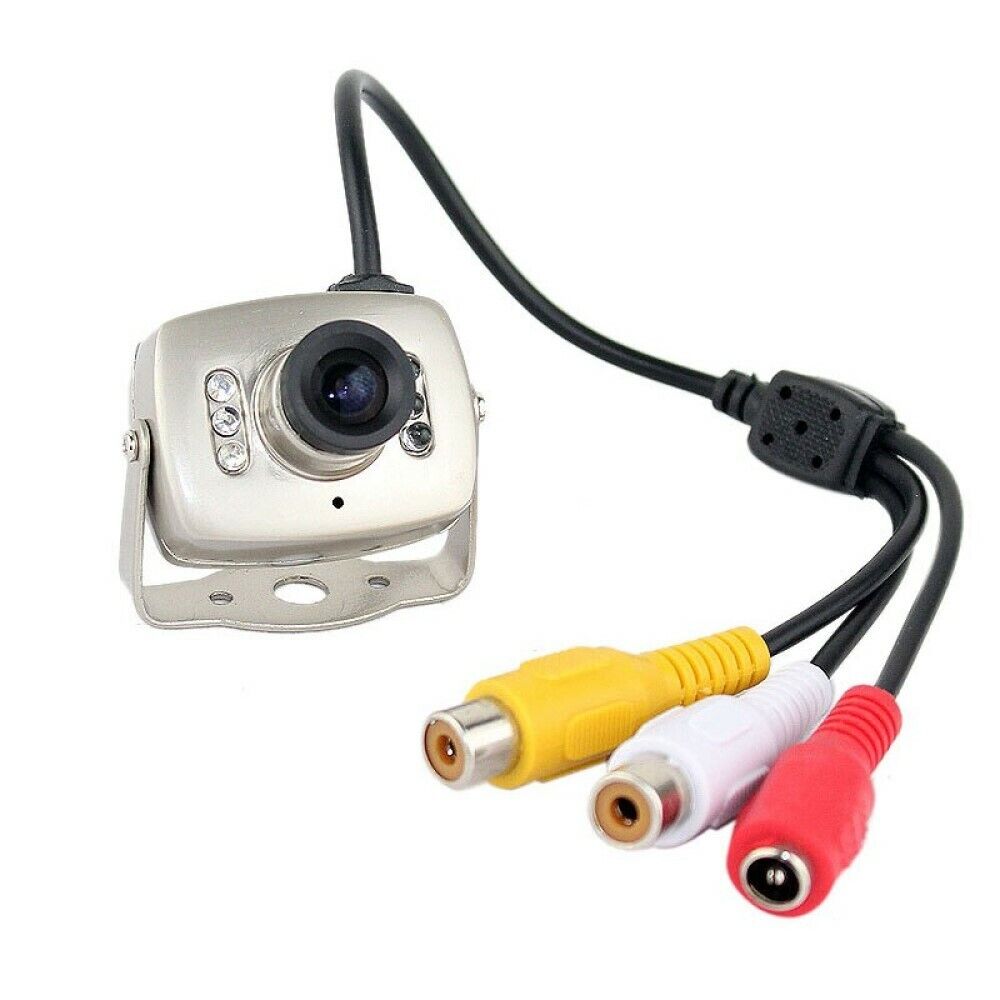 MINI MICRO TELECAMERA CAMERA A COLORI 6 LED IR AUDIO VIDEO MICROFONO STAFFA 208C