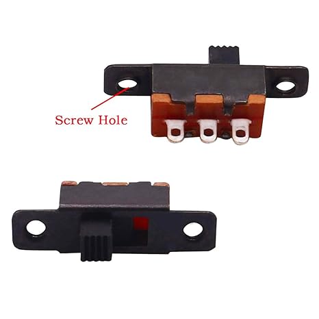 MINI PANNELLO INTERRUTTORE A SLITTA SPDT 3 PIN 2 POSIZIONE 0.5A 50V DC (CONF. 10 PEZZI)