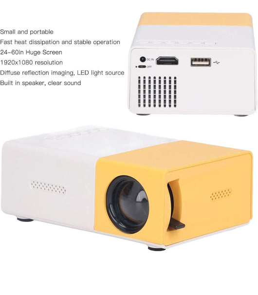MINI PROIETTORE PORTATILE HD LED VIDEOPROIETTORE HOME CINEMA TV HD/AV/USB/
