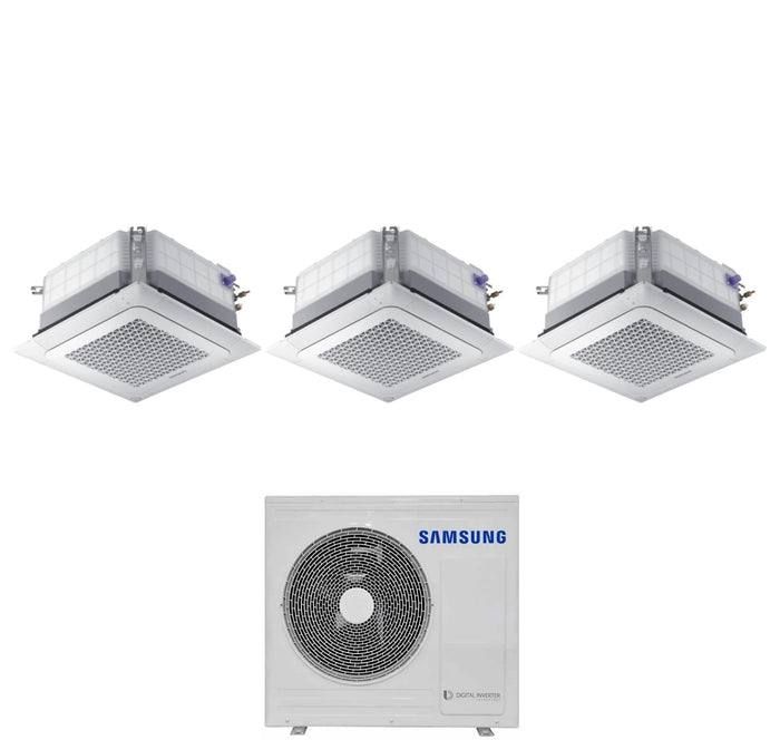 Climatizzatore Condizionatore Samsung Trial Split Inverter Cassetta 4 Vie Mini Windfree 18+18+18 con AJ100TXJ5KG/EU R-32 18000+18000+18000 Wi-Fi Optional con Griglia Inclusa