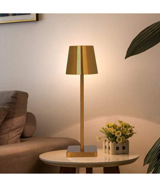 Lampada Da Tavolo A Led Usb Ricaricabile Oro Per Interno Ed Esterno Luce Calda         