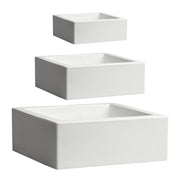 Nicoli vaso quadrato minos confezione da 3 pezzi cm 25+40+60 vaso in resina per interno esterno