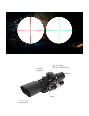 MIRINO OTTICO PRECISIONE PER FUCILE CARABINA RETICOLO ILLUMINATO 3-10x40 Mod. M9