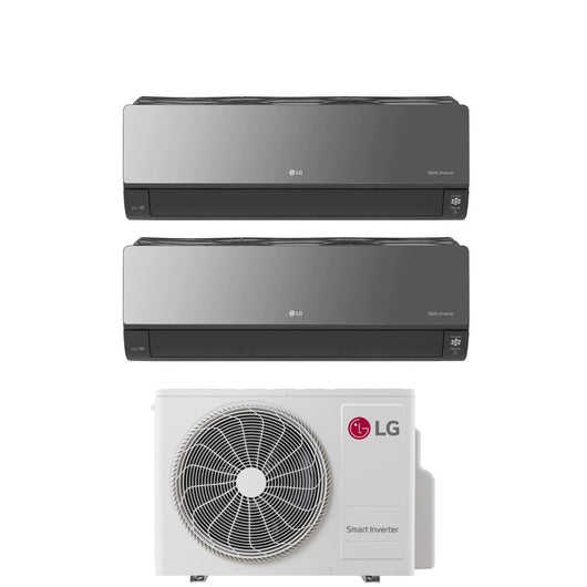 Condizionatore LG Dual Split Inverter serie ARTCOOL MIRROR 12+12 con MU2R17 R-32 Wi-Fi Integrato 12000+12000