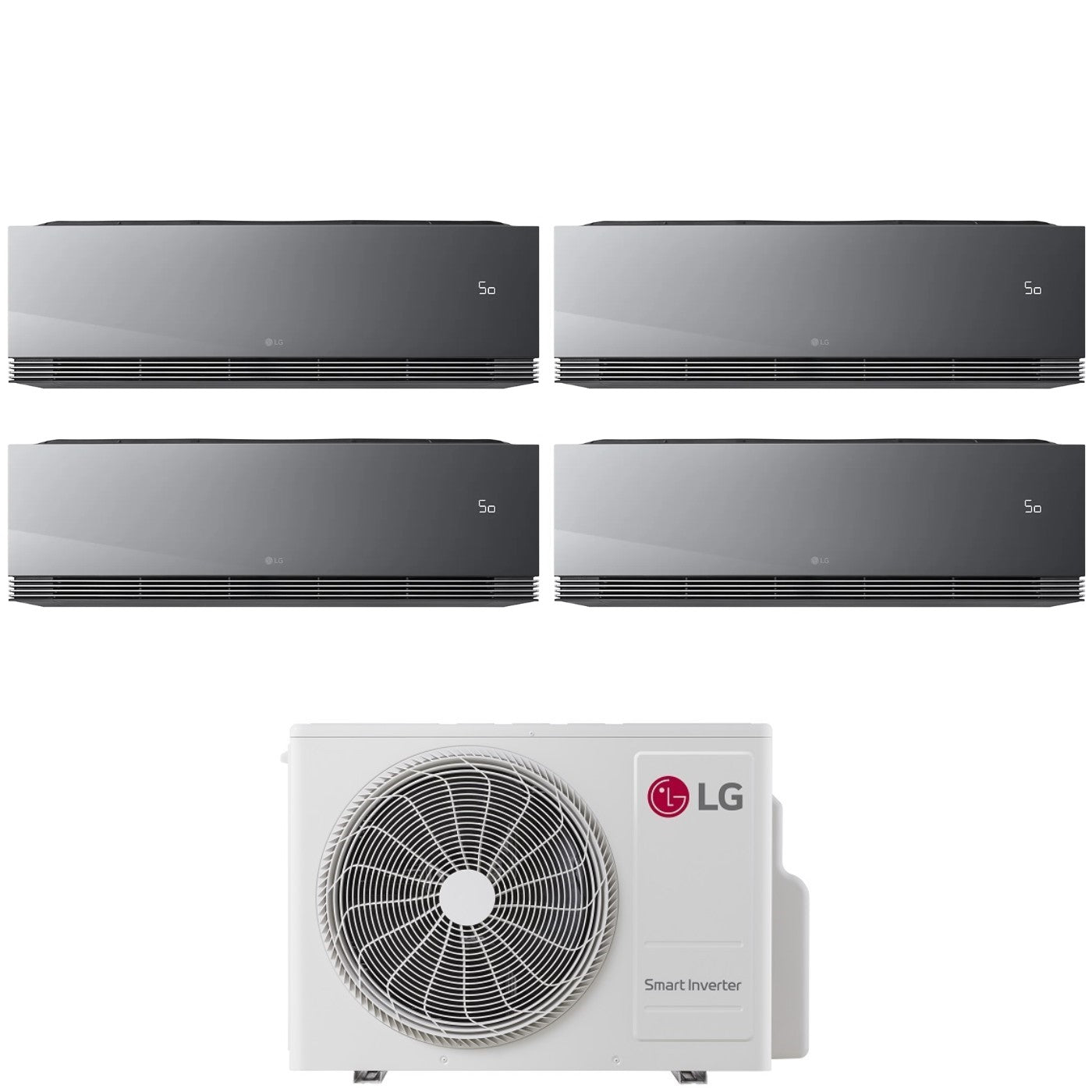 Condizionatore LG Quadri Split ARTCOOL MIRROR AI AIR 9+9+9+12 con MU4R27 R-32 Wi-Fi Integrato