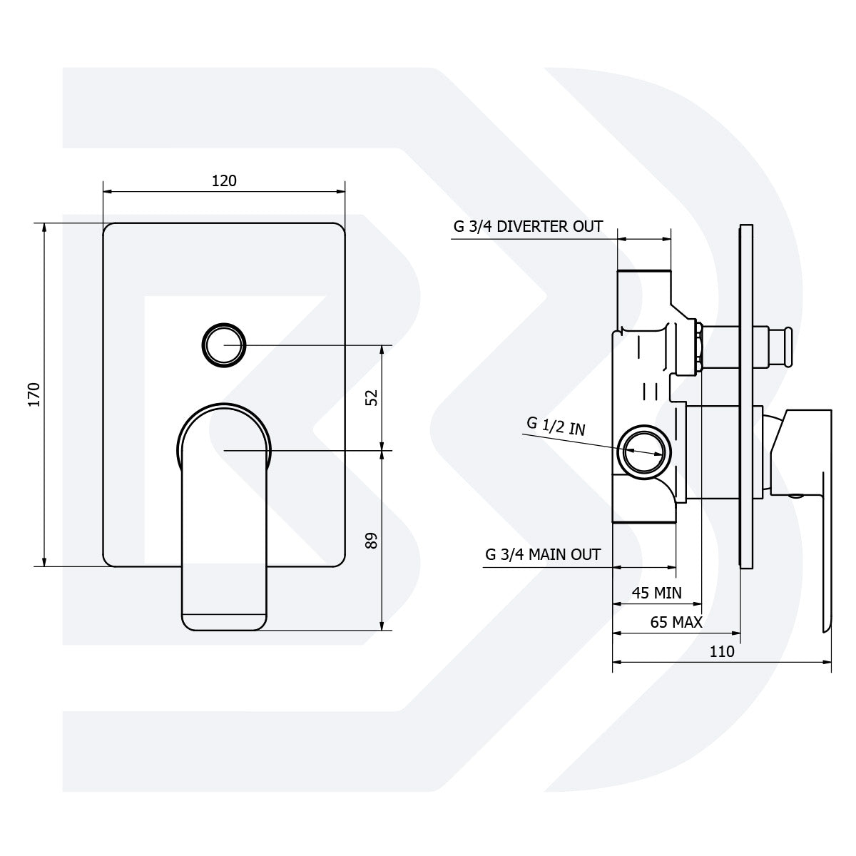 MISCELATORE MONOCOMANDO INCASSO DOCCIA CON DEVIATORE AUTOMATICO A 2 VIE JOY CROMO - BIANCHI RUBINETTERIE