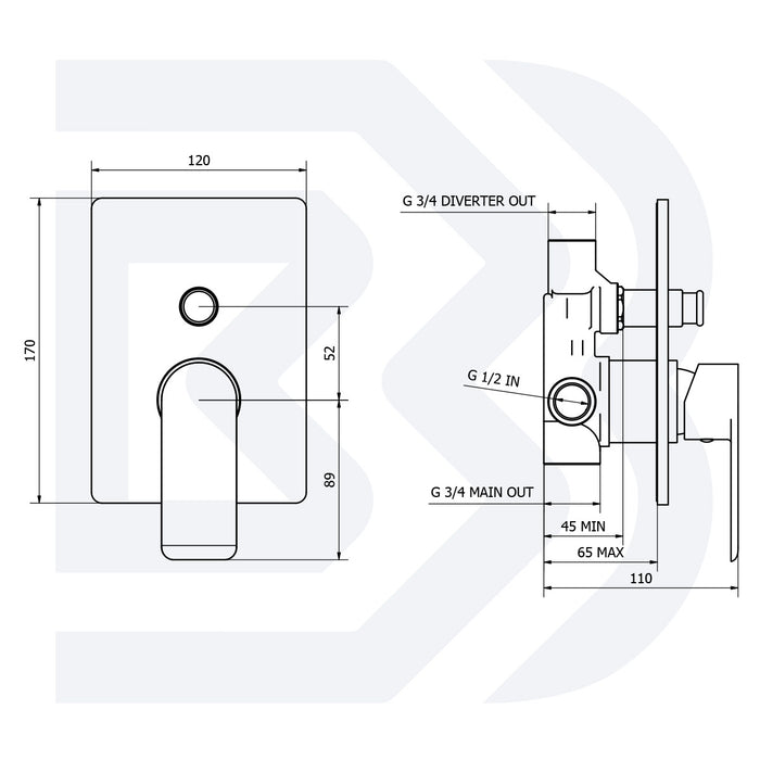 MISCELATORE MONOCOMANDO INCASSO DOCCIA CON DEVIATORE AUTOMATICO A 2 VIE JOY CROMO - BIANCHI RUBINETTERIE