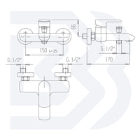 MISCELATORE MONOCOMANDO VASCA ESTERNO CON KIT DOCCIA JOY CROMO - BIANCHI RUBINETTERIE