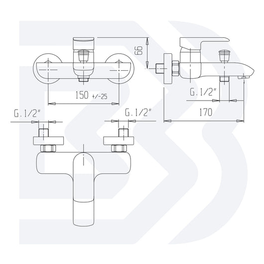MISCELATORE MONOCOMANDO VASCA ESTERNO CON KIT DOCCIA JOY CROMO - BIANCHI RUBINETTERIE