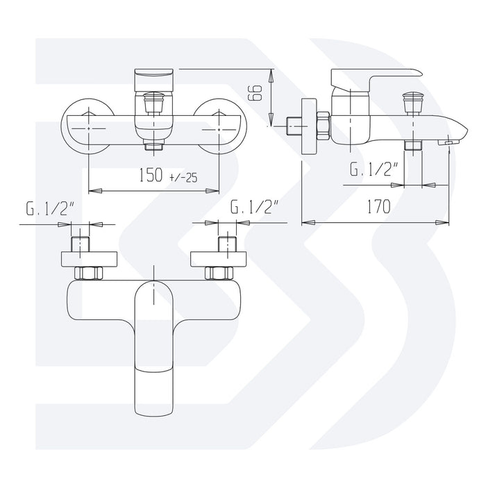MISCELATORE MONOCOMANDO VASCA ESTERNO CON KIT DOCCIA JOY CROMO - BIANCHI RUBINETTERIE