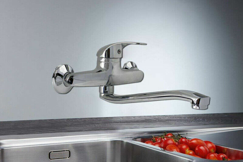 MISCELATORE RUBINETTO MONOCOMANDO LAVELLO CUCINA CANNA ALTA CROMATO MURO 69139