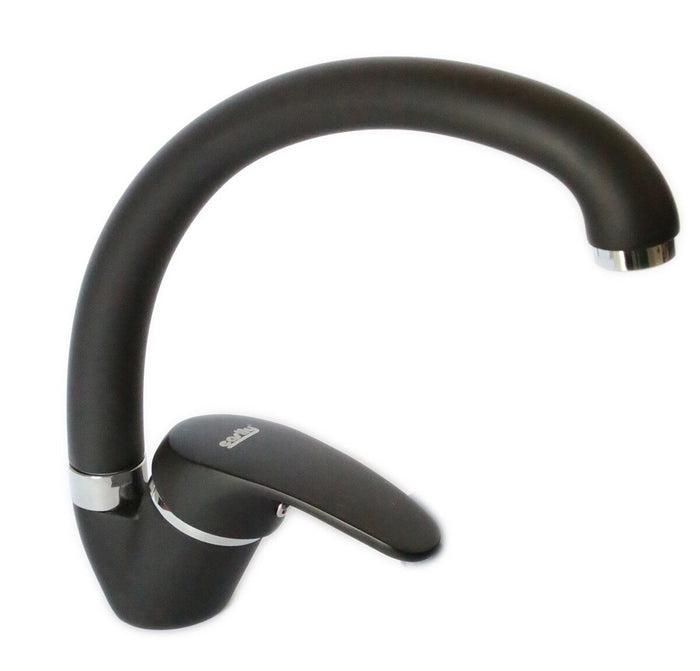 MISCELATORE RUBINETTO MONOCOMANDO X LAVELLO CUCINA CANNA CURVA COLORATI  5293X Nero 52938