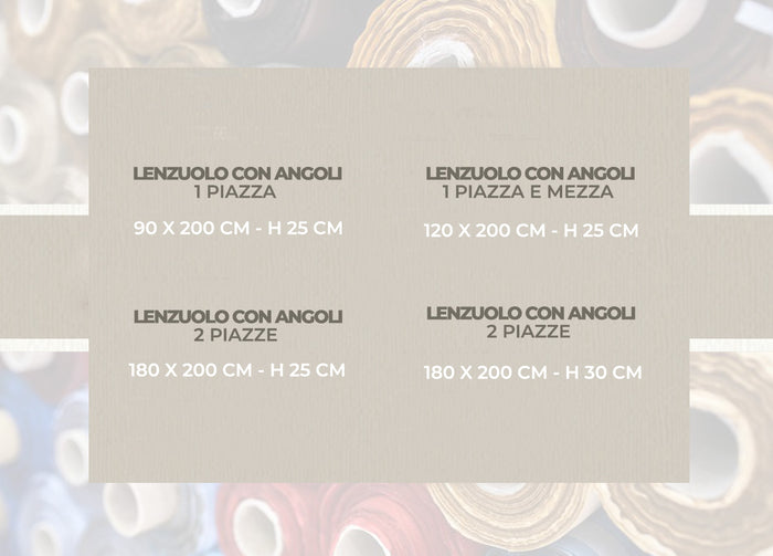 Lenzuola Sotto Con Angoli In 100% Cotone Percalle In Tinta Unita - 2 Piazze H30 - Azzurro